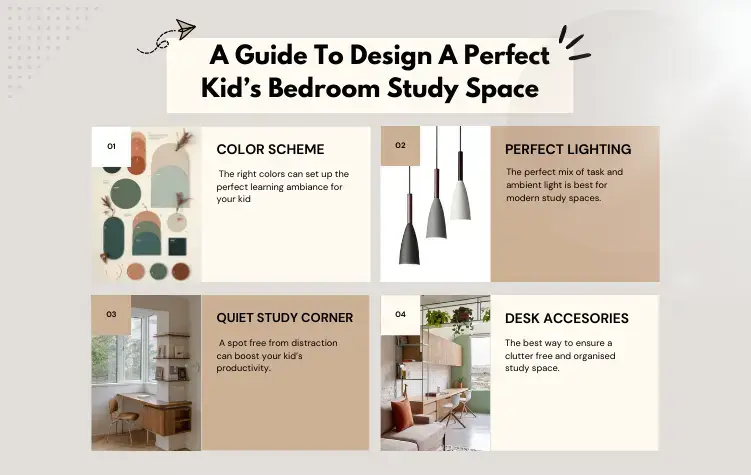 kids bedroom study space equiments 