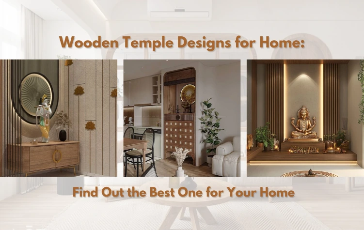 best pooja room with wooden temple designs in bangalore by interiosplash