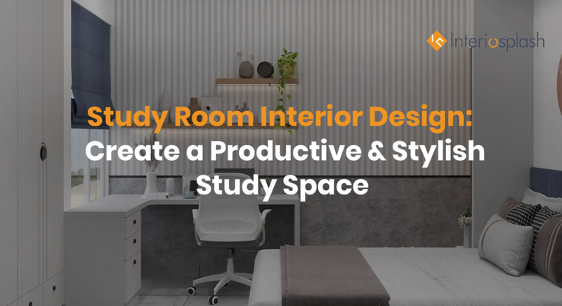 Study room interior design with modern desk, ergonomic chair, and neutral colors for a productive home workspace